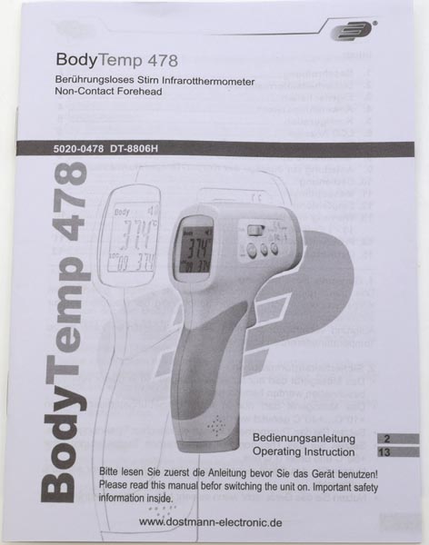 Infrarot Fieberthermometer Body Temp 478