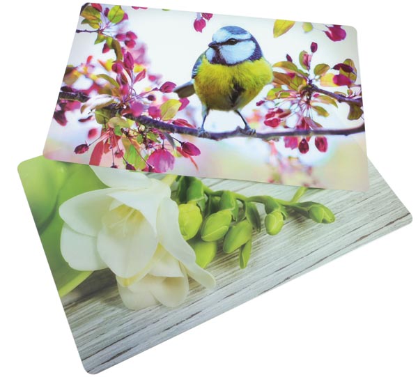 Placemat bird / flower design, 44x28.5cm for a beautiful