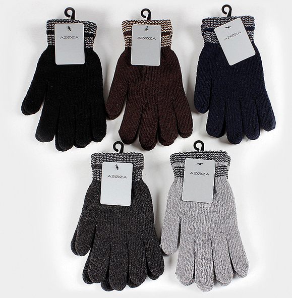 Gants d'hiver homme rayures/uni 5f sort.