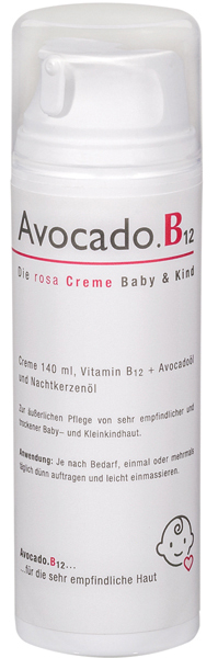 Avocado.B12 Die rosa Creme-Baby & Kind 140ml für die sehr empfindliche Haut