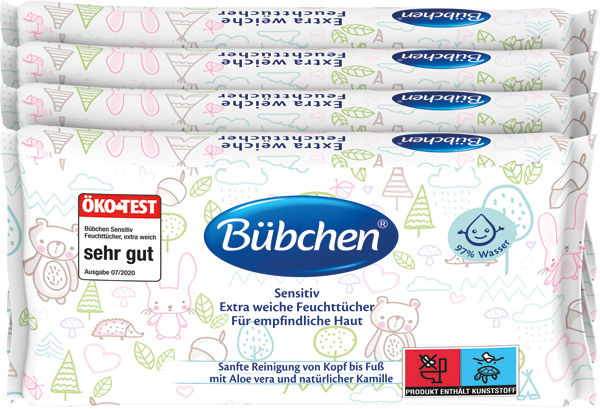 Bübchen lingettes humides 4x52 Sensitive