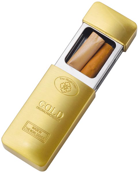 Goldbarren-Taschenaschenbecher, Gold im 12er Display, aus