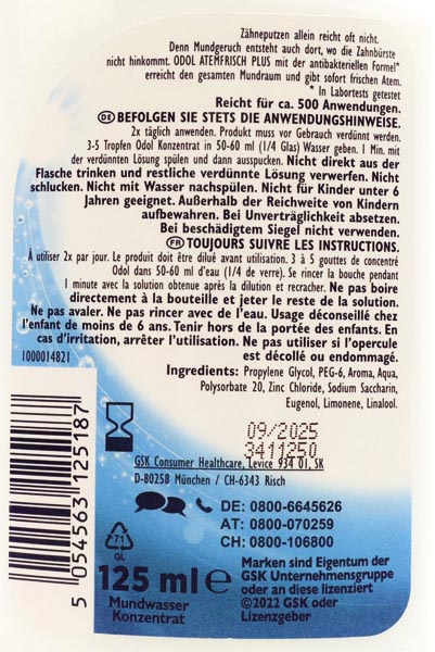 Odol Mundwasser 125ml Plus