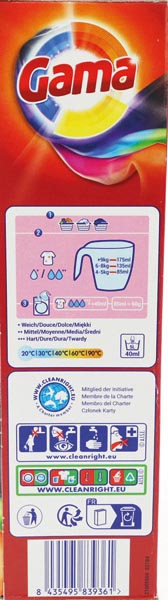 Gama washing powder color 18sc 1,08kg