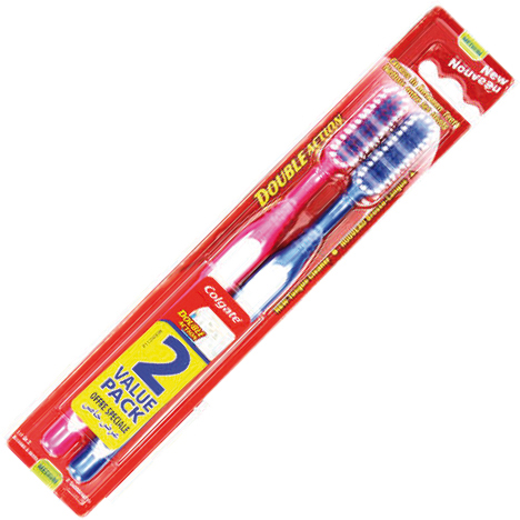 Toothbrush COLGATE Double Action 2's 18cm, medium