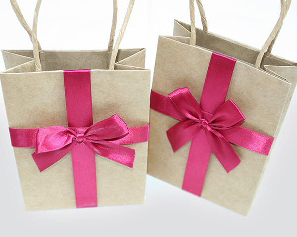 Gift bag 16x11.5cm with an elegant large satin