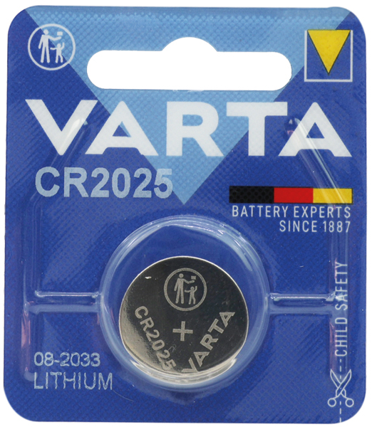 Batterie Varta pile bouton CR2025 1pc sur carte