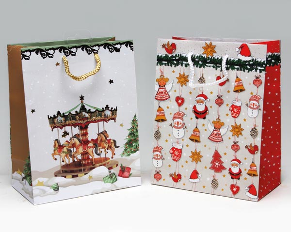 Geschenktasche 23x18cm, Karusell o. Santa HOTPRINT