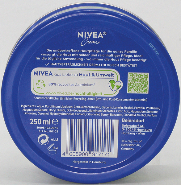 Nivea Creme 250ml Dose