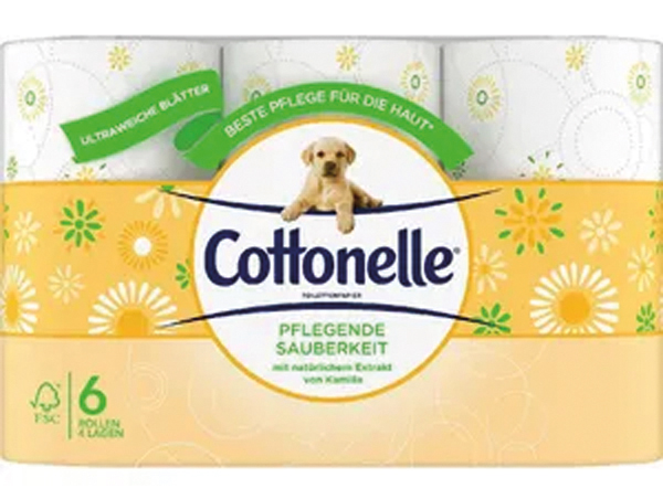 Cottonelle Toilettenpapier 4lg 6X135 Blatt Kamill pflegende Sauberkeit