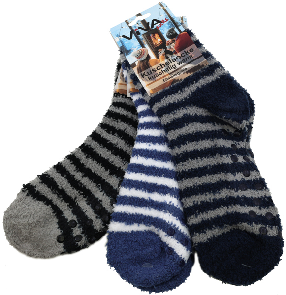 Socken Kuschelsocken Ringel ABS 5 Farben sortiert