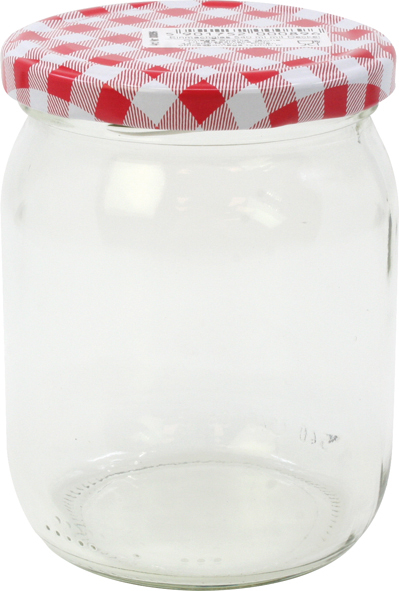 Preserving jar/break jar with chequered lid 540ml