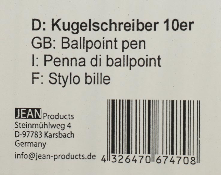 Ballpoint Pens 10pcs Blue w/ Cap