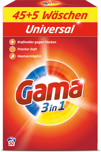 Détergent universel Gama 50WL paquet de 3kg