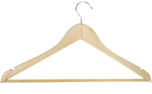 Coat Hanger Wooden w indentations 44x23cm