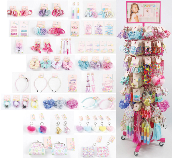 Hair/jewellery assortment children w. stand, 576