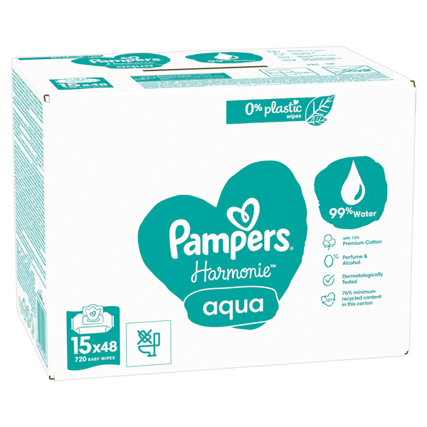 Pampers lingettes humides Aqua 15x48