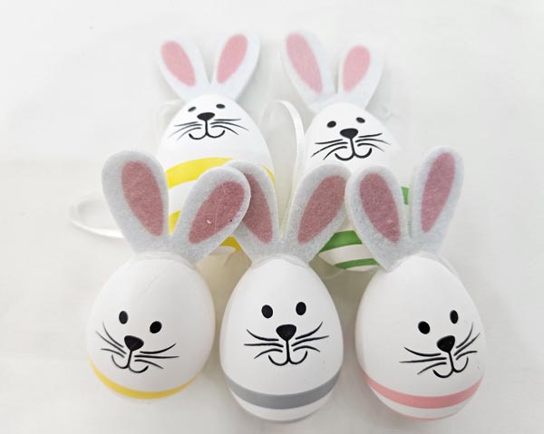 Easter figurines (9x4cm) with bunny heads – set of 5,