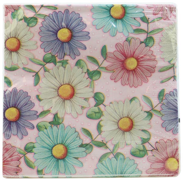 Premium daisy napkins, 33x33cm, 3-ply, 2-sorted sorted, for