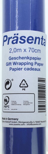 Geschenkpapier 2mx70cm unifarben, Farben sort.