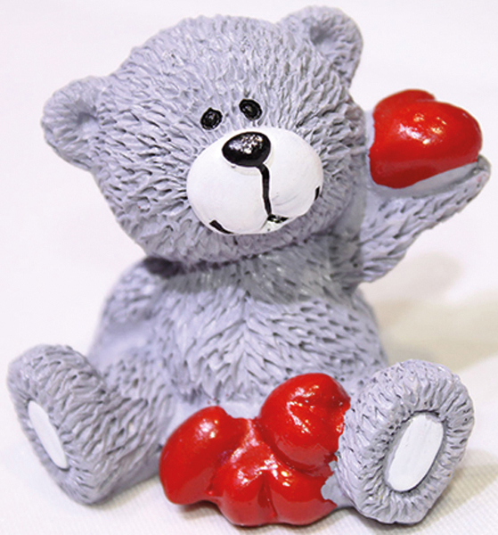 Heart teddy 6.6x5.3x4.3cm made of the finest synthetic