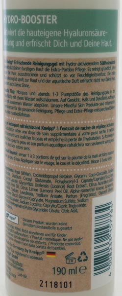 Kneipp Mindful Reinigungsgel 190ml Hydro Booster