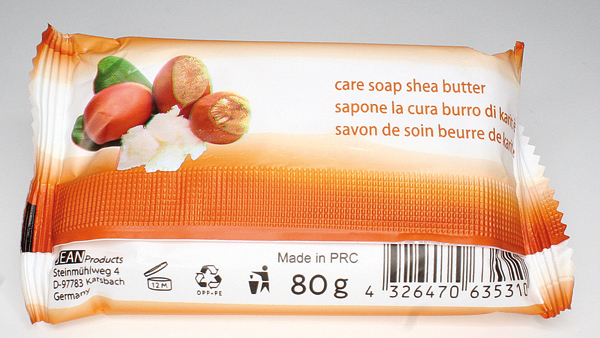 Savon Elina beurre de karité 80g Barre en feuille