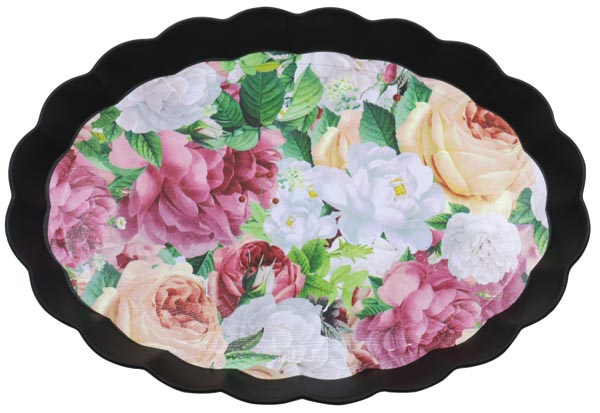 Tablett oval 36.5 x 25.5 x 2.8 cm aus Kunststoff