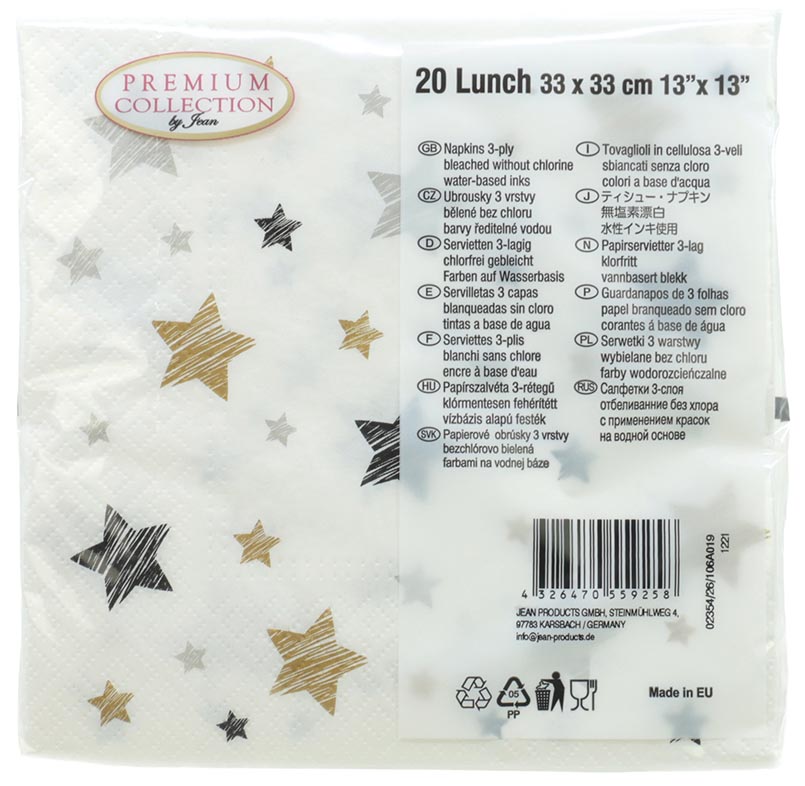 Napkins 'Stars' 20er, 3-ply 33x33cm