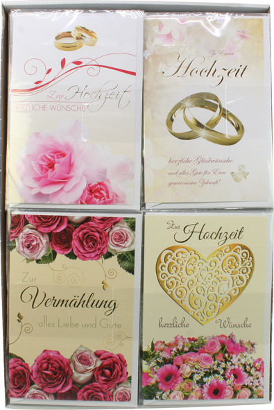 Greetingscard Wedding 17,5x11,5cm 8 assorted