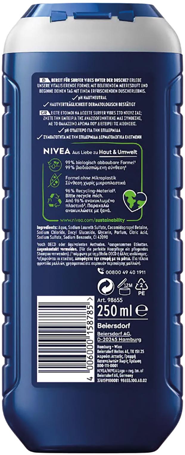 Nivea Men Shampooing&Gel Douche 3en1 Cool Marine