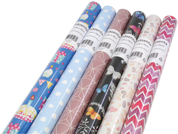 Gift Wrap Paper Roll 2mx70cm Allesasons Motive