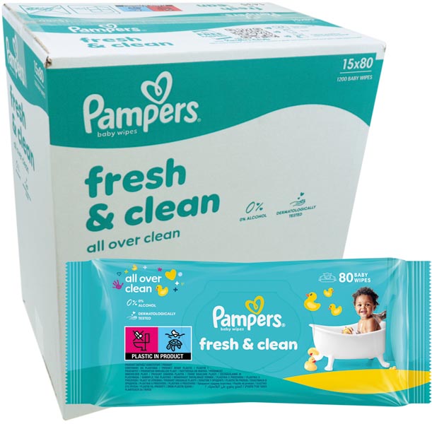 Pampers wet wipes Fresh Clean 15x80