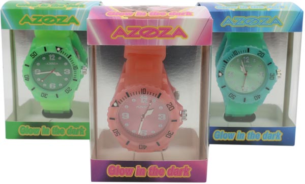 Wrist Watch Glow in the Dark 3 neon colors sort.