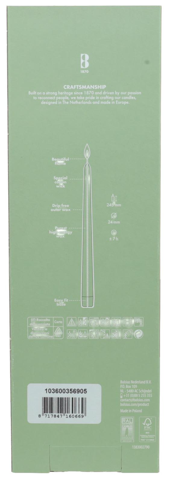 Taper Candles Set of 24,5x2,4cm creme,