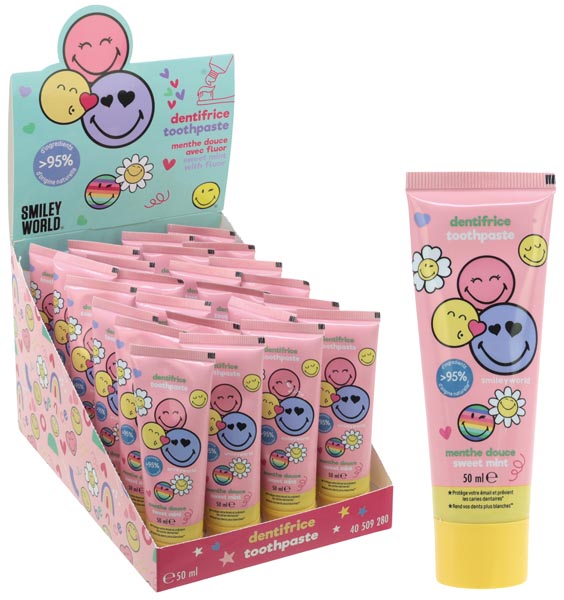 Dentifrice Smiley 50 ml, présentoir de 24 tubes