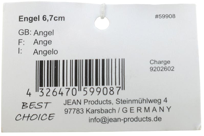 Engel mit goldenem Schmuckband 6,7x5,9cm