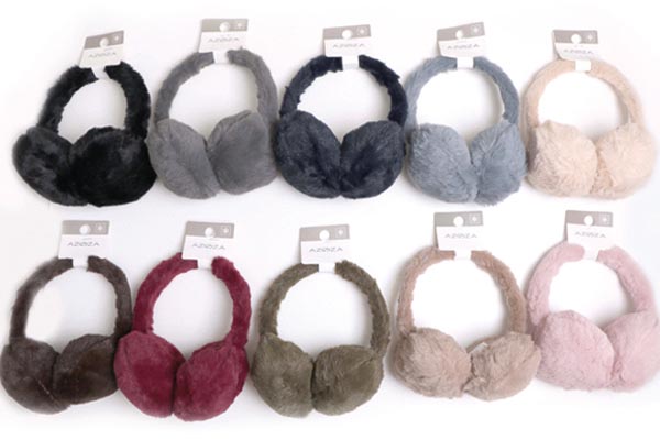 Cache-oreilles d'hiver teddy 12 assortis