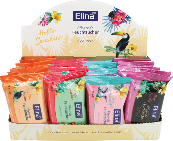 Wet Wipes 15pcs Elina deep fresh flower 18x12cm