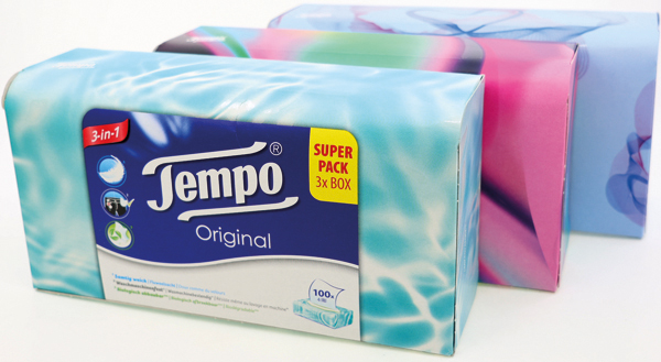 Tempo Tissues 3x100pcs in Box 4-layer