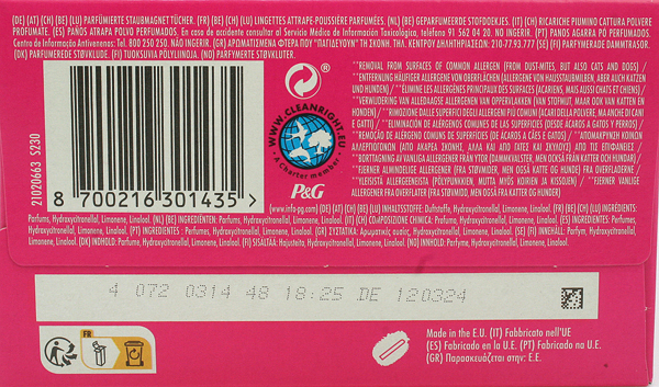 Swiffer Staubmagnet NF 9 Tücher Febreze Pink