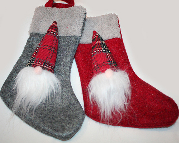 Bottes Secret Santa XL 30 cm, 2 assorties, cousues avec