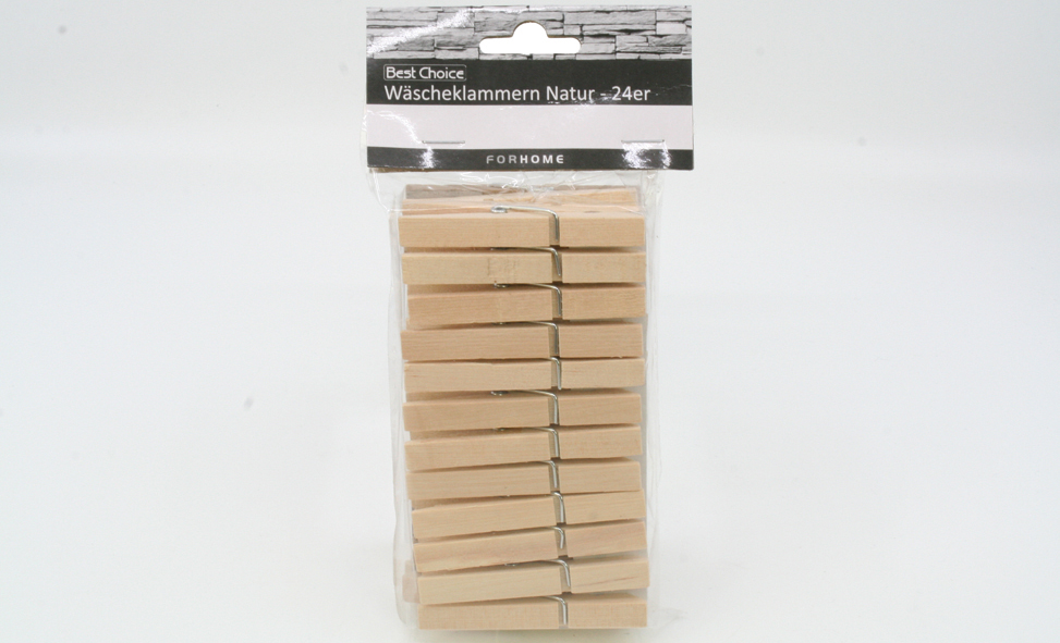 Epingles à linge 7x0,9cm 24pcs Bois naturel