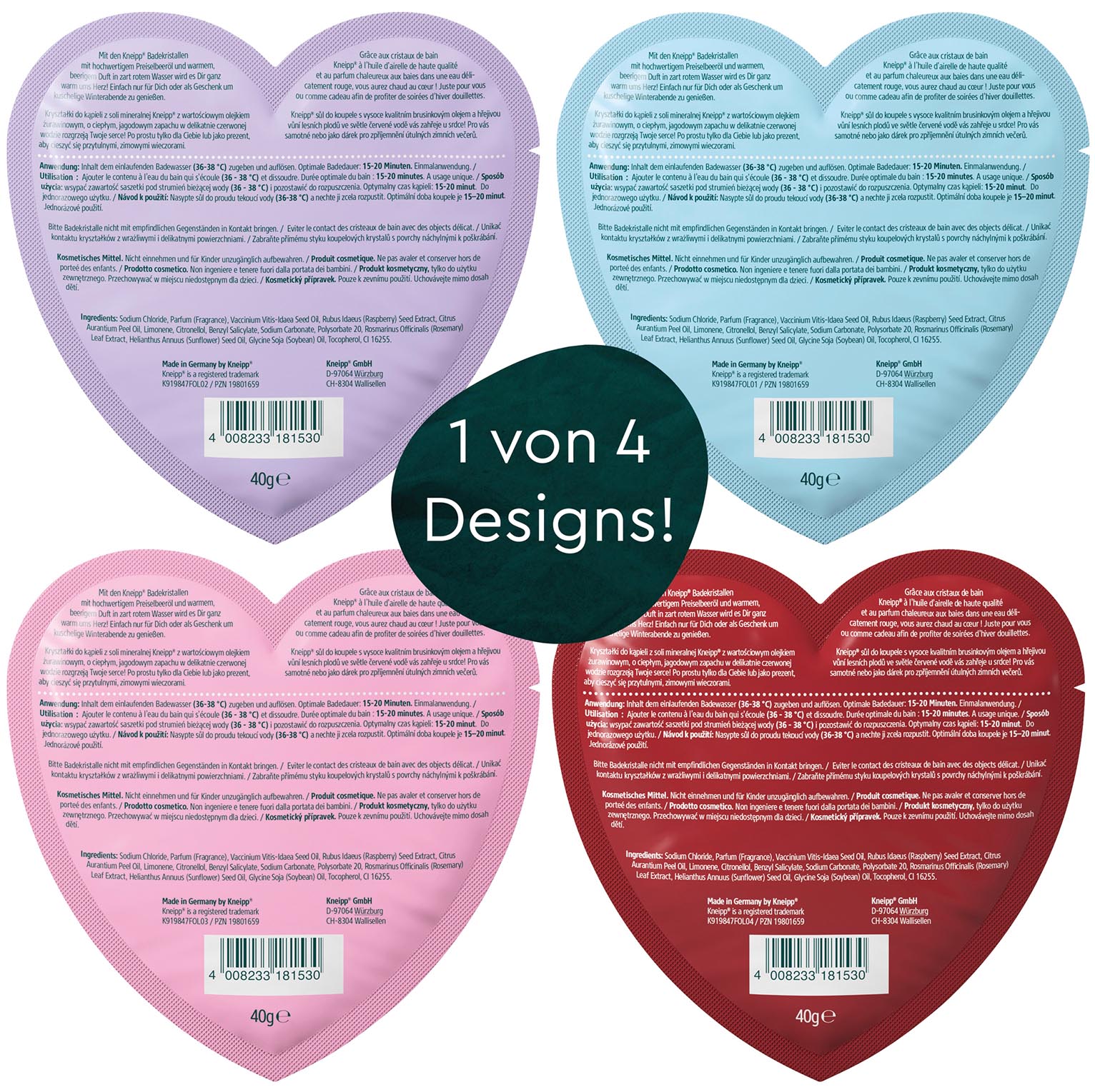 Kneipp Badekristalle Herzform sortiert 40g 4x6