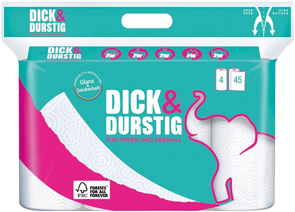 Haushaltsrolle Dick&Durstig 2lagig