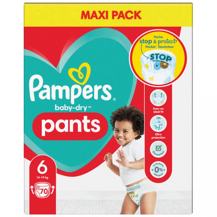 Pampers Baby Dry Pants Size 6 (14-19kg) 70's, Baby items, Brand Cosmetic